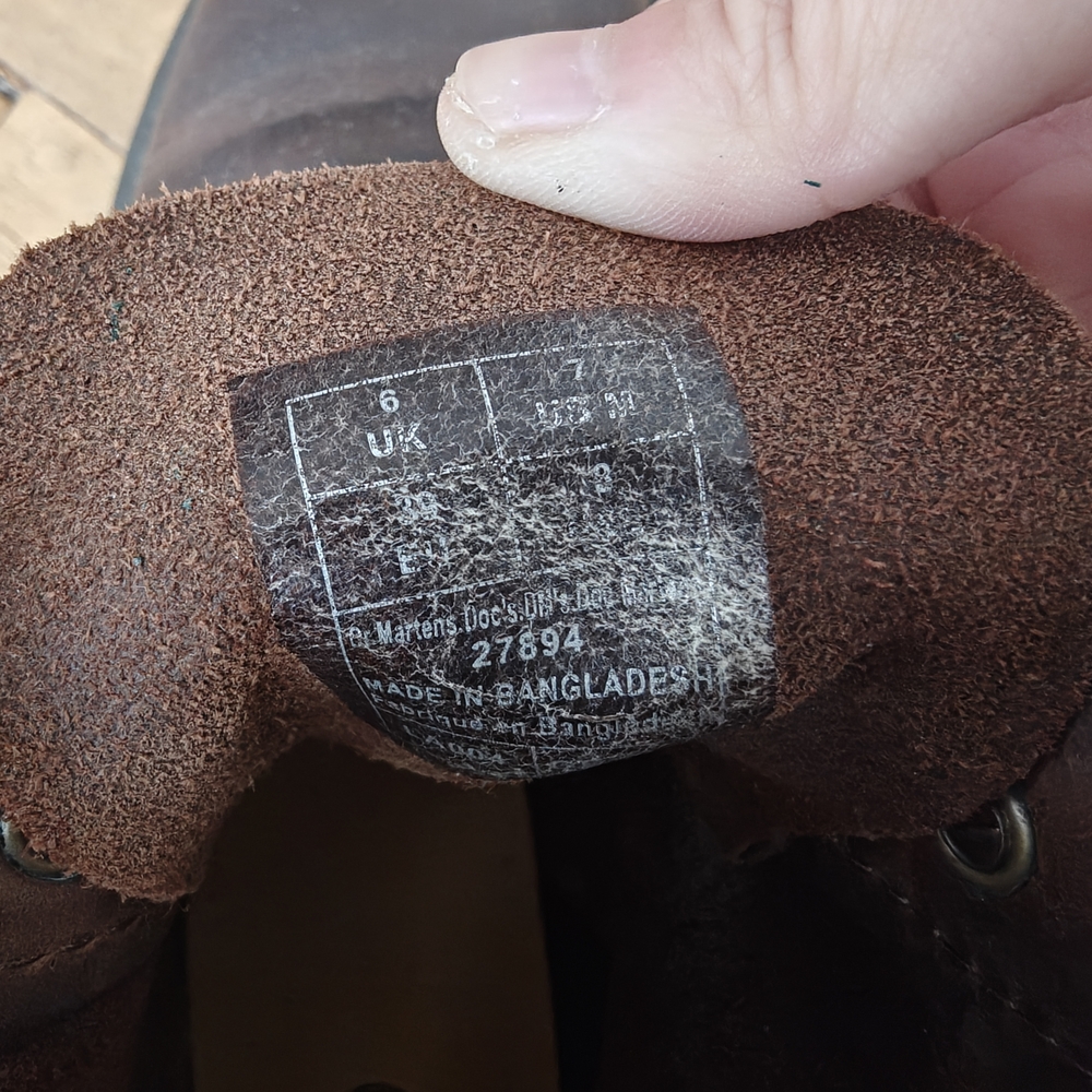 Dr. Martens Crazy Horse Brown Leather Lace Up Boots, Women's Size 8 - Picture 6 of 6
